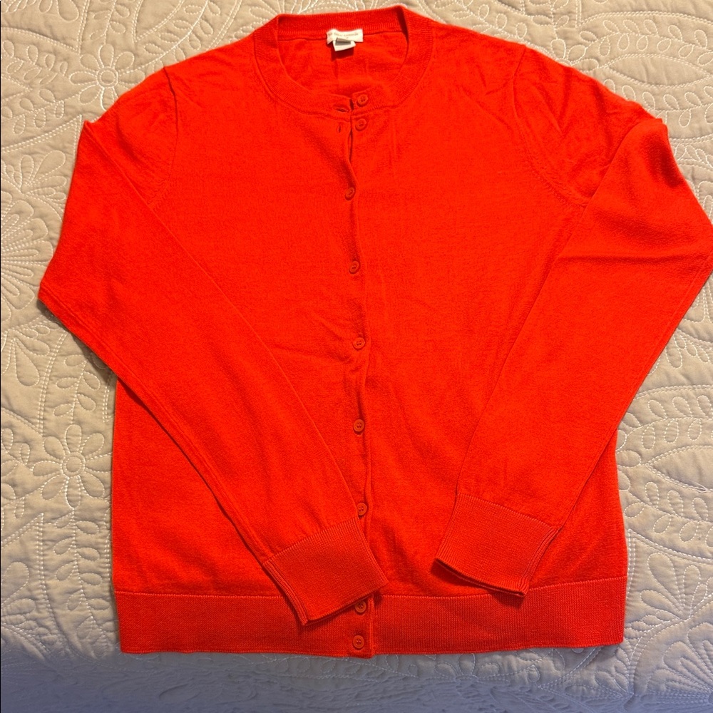 J. Crew Bold Dark Orange Women’s  Cardigan - NWOT